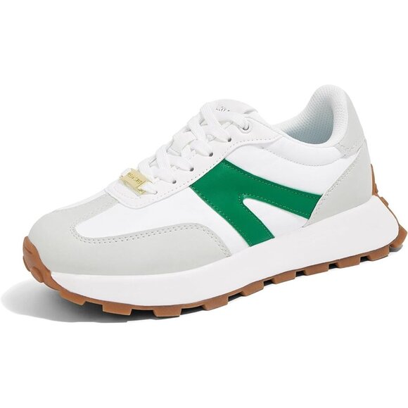 🆕 Lucky Step Casual Fashion Sneakers Women Green Retro Classic Trainers Shoes - Picture 1 of 9